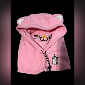 Child’s cat design balaclava drawstring pink great for young kids winter